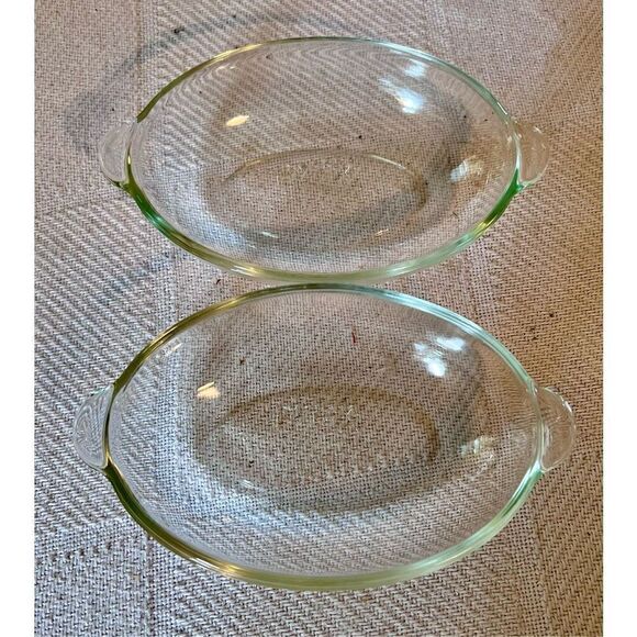 Set of 2 Vintage 1-Cup Pyrex 328 Corning 8 oz Oval Clear Glass Baking Dishes - Picture 8 of 13